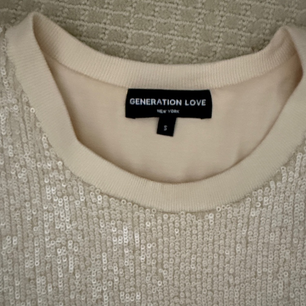 Generation Love Cream Sequin Top - Picture 2 of 2